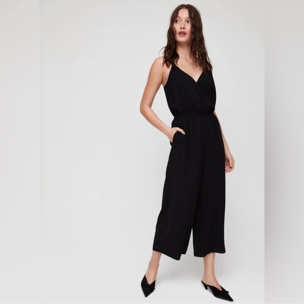 ARITZIA Wilfred Wide Leg Melodie Jumpsuit, Black, Size XXS